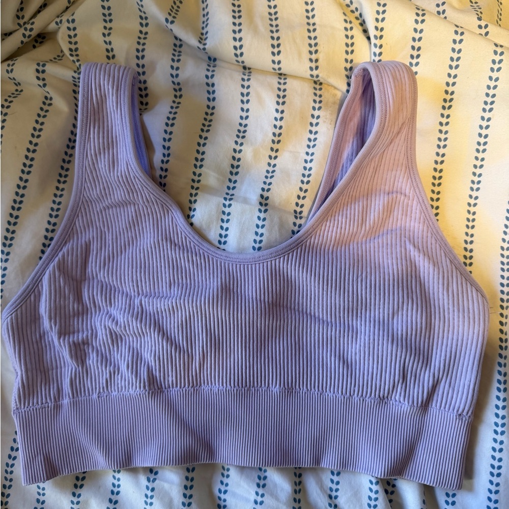 Aerie Lavender Ribbed Sports Bra